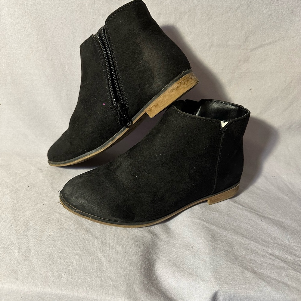 Girls black booties size 2
